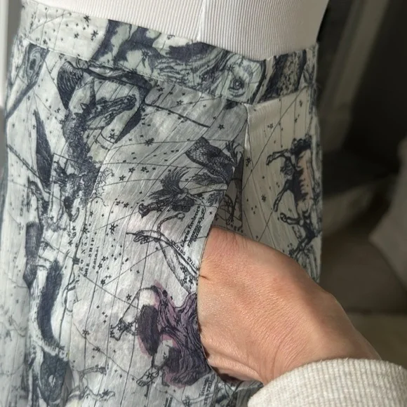 NWT Raquel Allegra Maxi Zodiac Print Skirt Sz 2